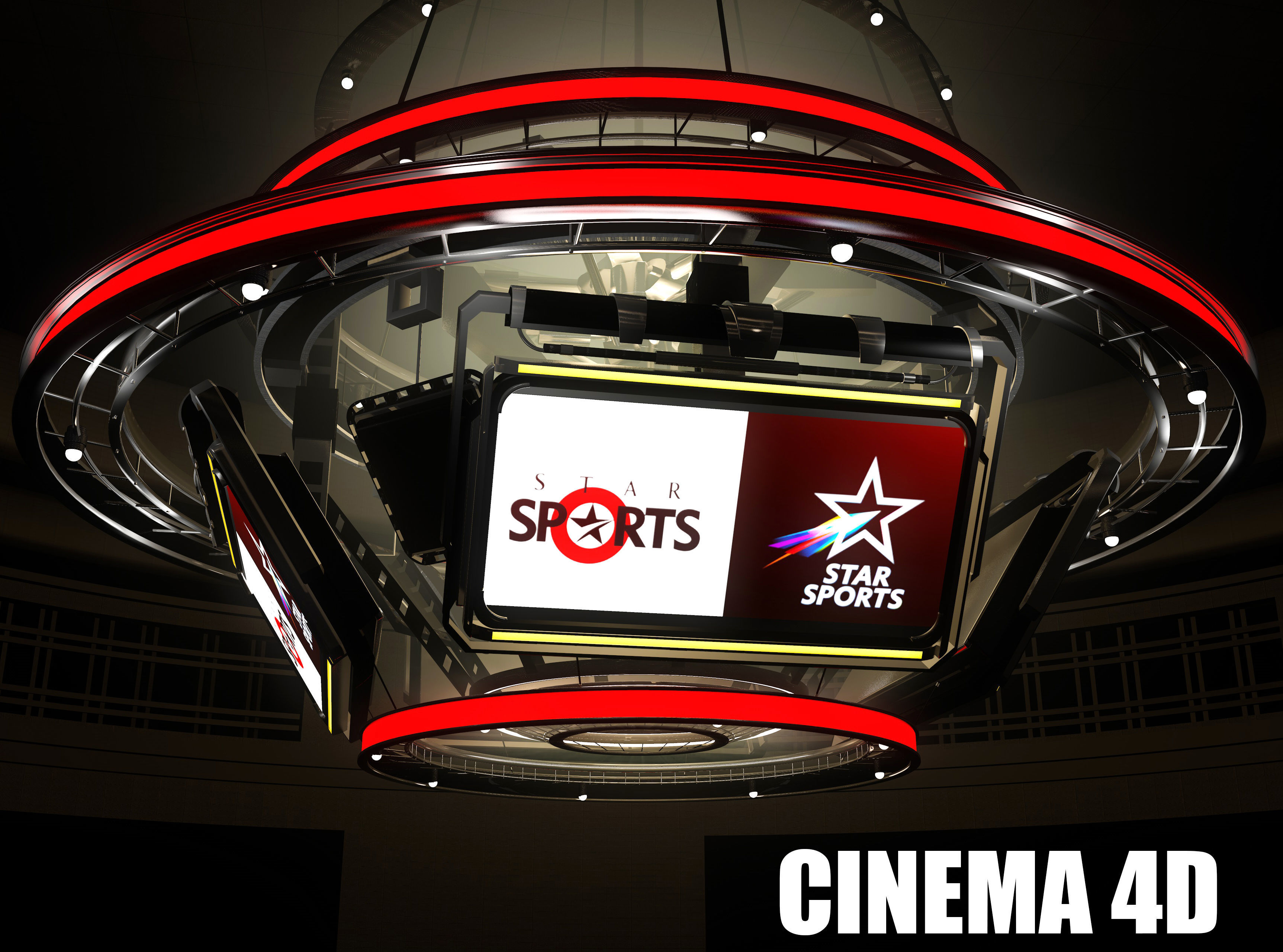 Scoreboard stadium led screen  3D model_3