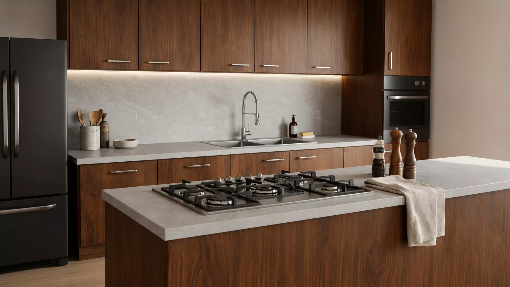 Modern Kitchen Island with Cooktop - Revit e 3D Formats 3D model