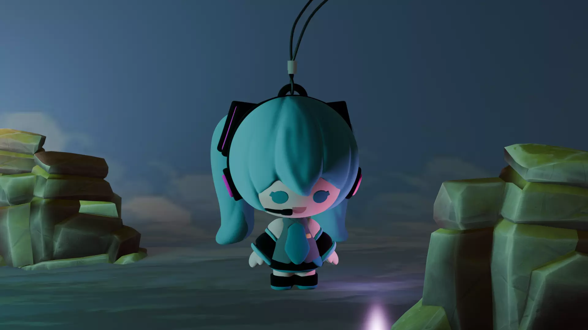 miku keychain 3D print model