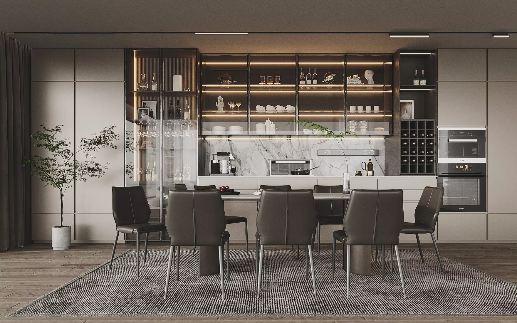 Dining room decorative cabinet 3D model