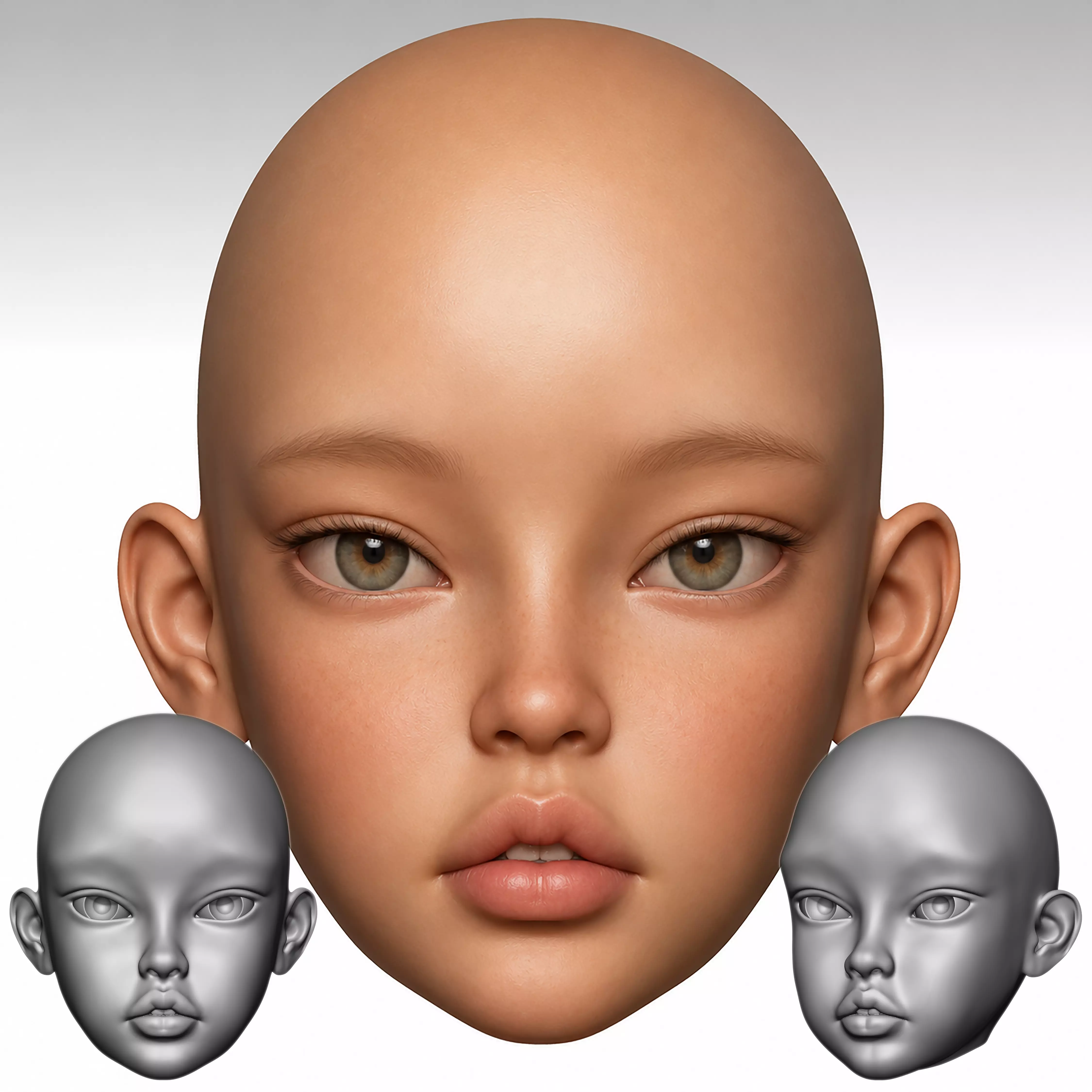 Adena Realistic BJD Doll Head STL Ball Jointed Doll Face 3D print model