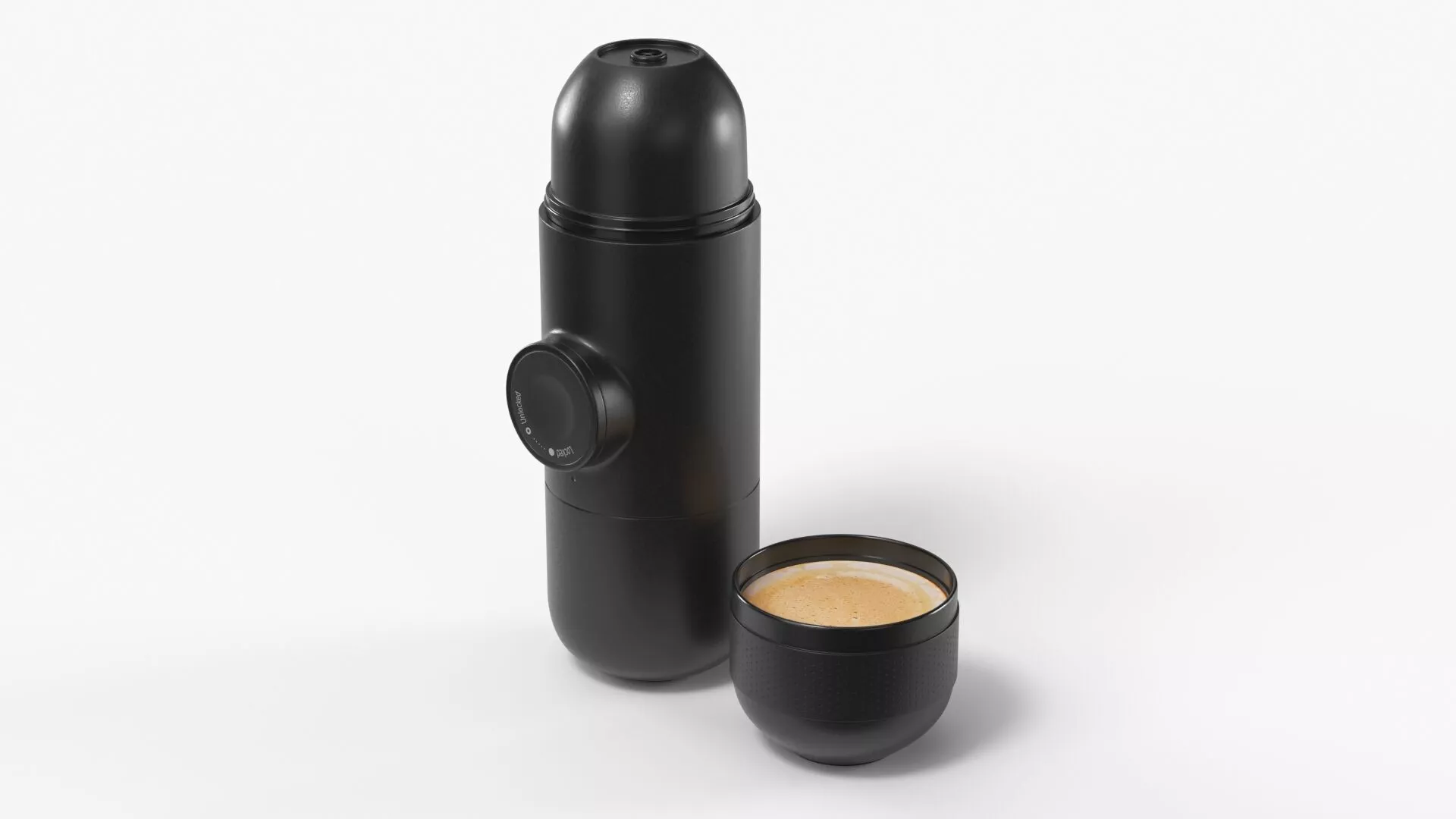 Compact Travel Coffee Machine With Shot Black 3D model