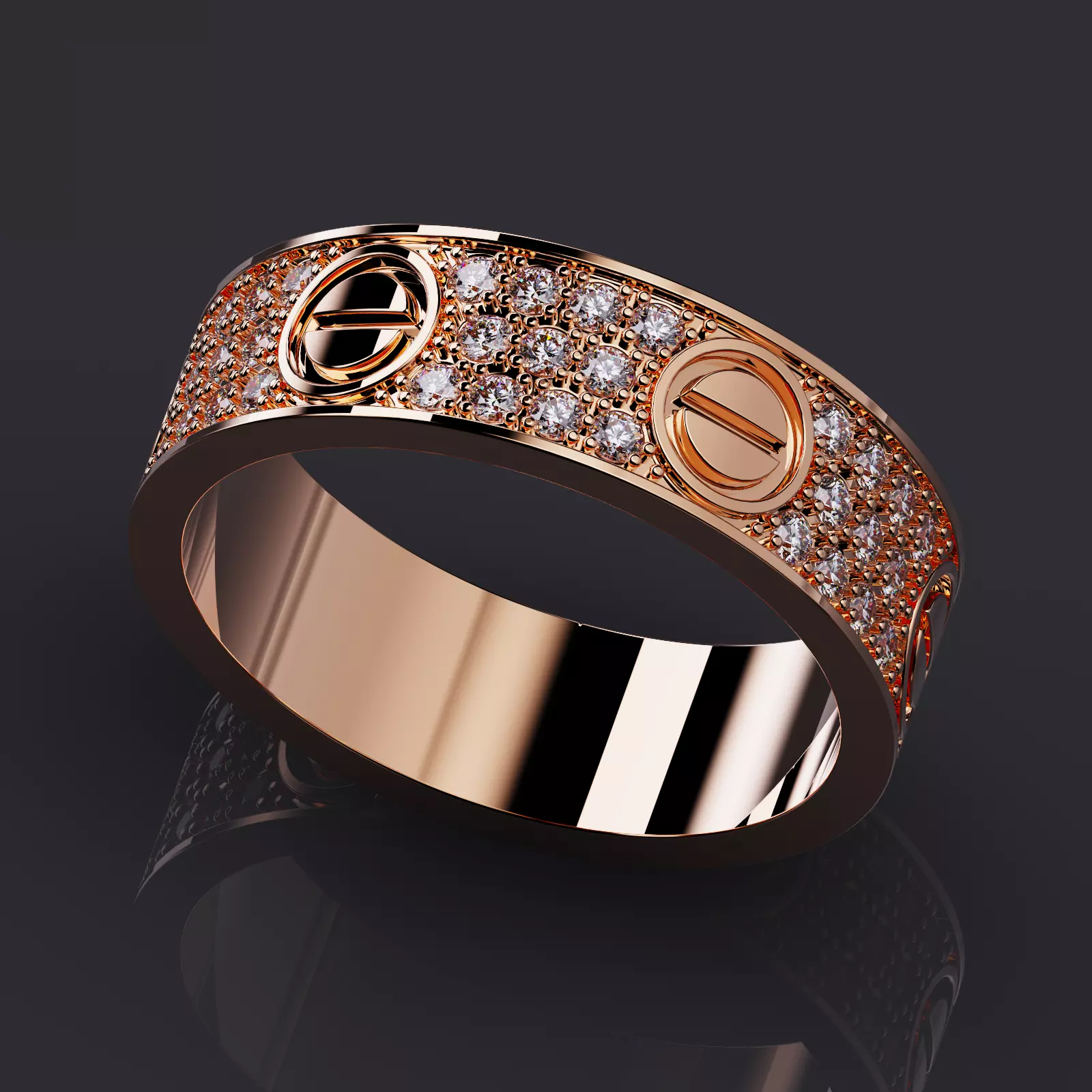 Rings Lov Collection Version 5 small stones All size 3D print model