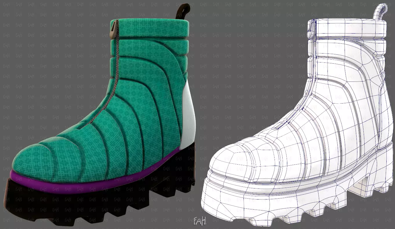 Shoes cartoonV63 Low-poly 3D model