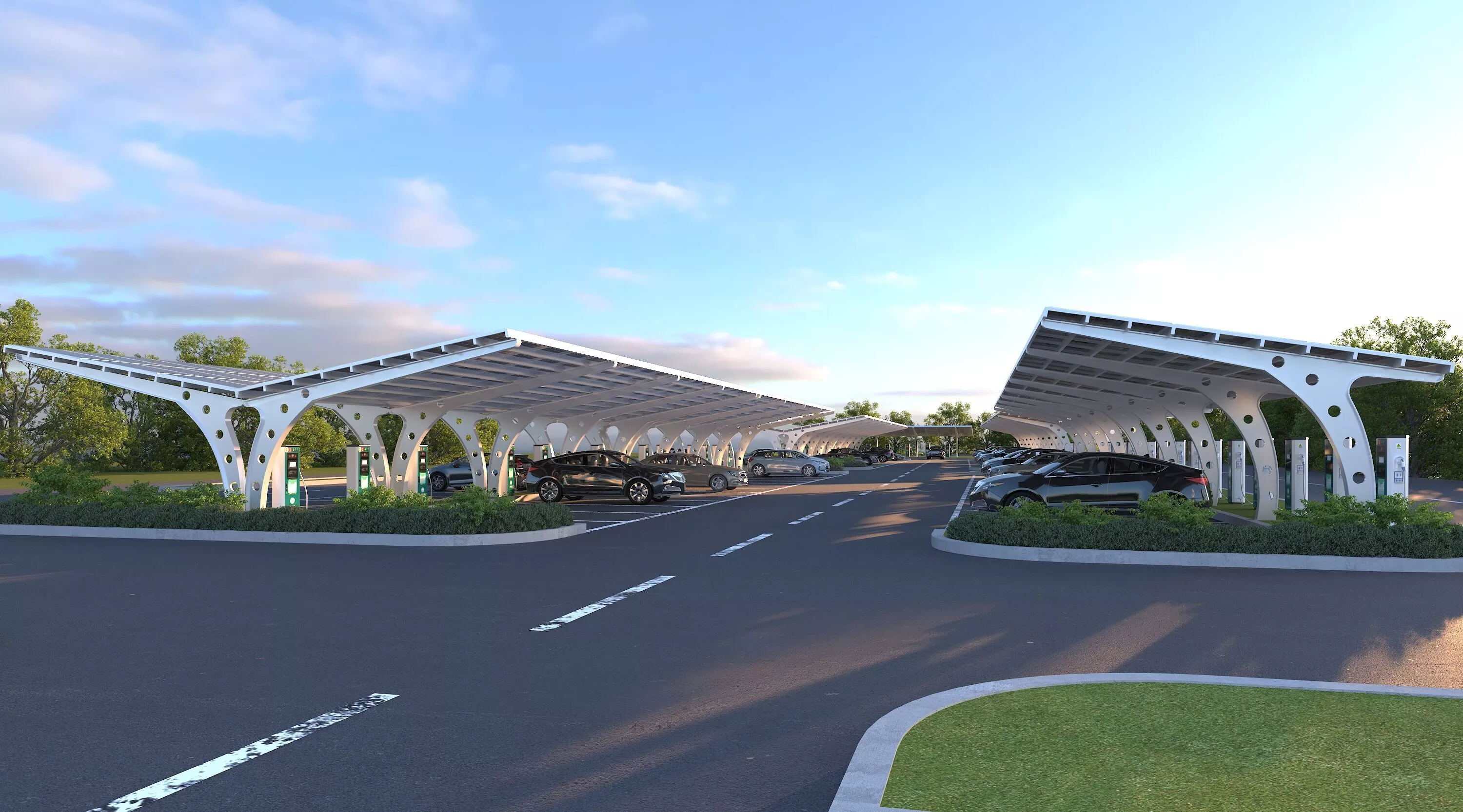 Photovoltaic Carport Charging Station 3D model