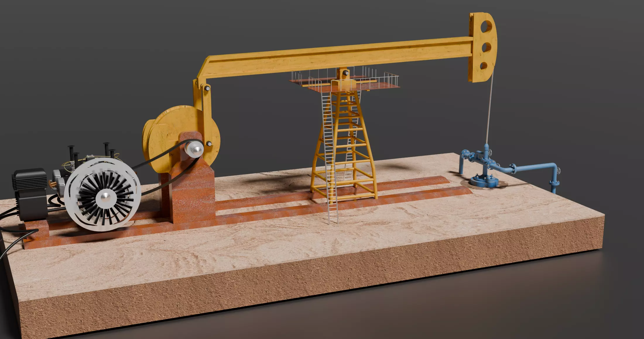 Oil Pumpjack 3D model
