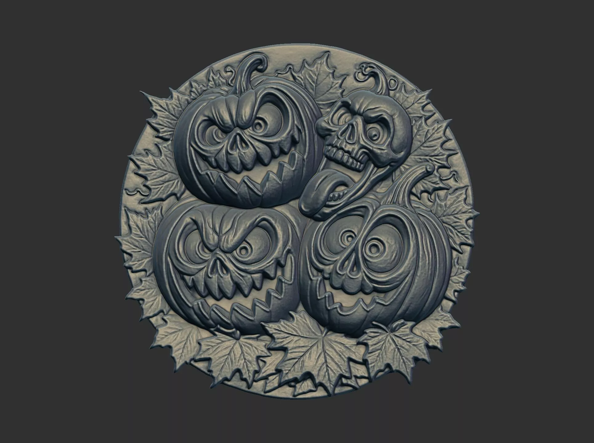 pumpkin ghost face cnc model 3D print model