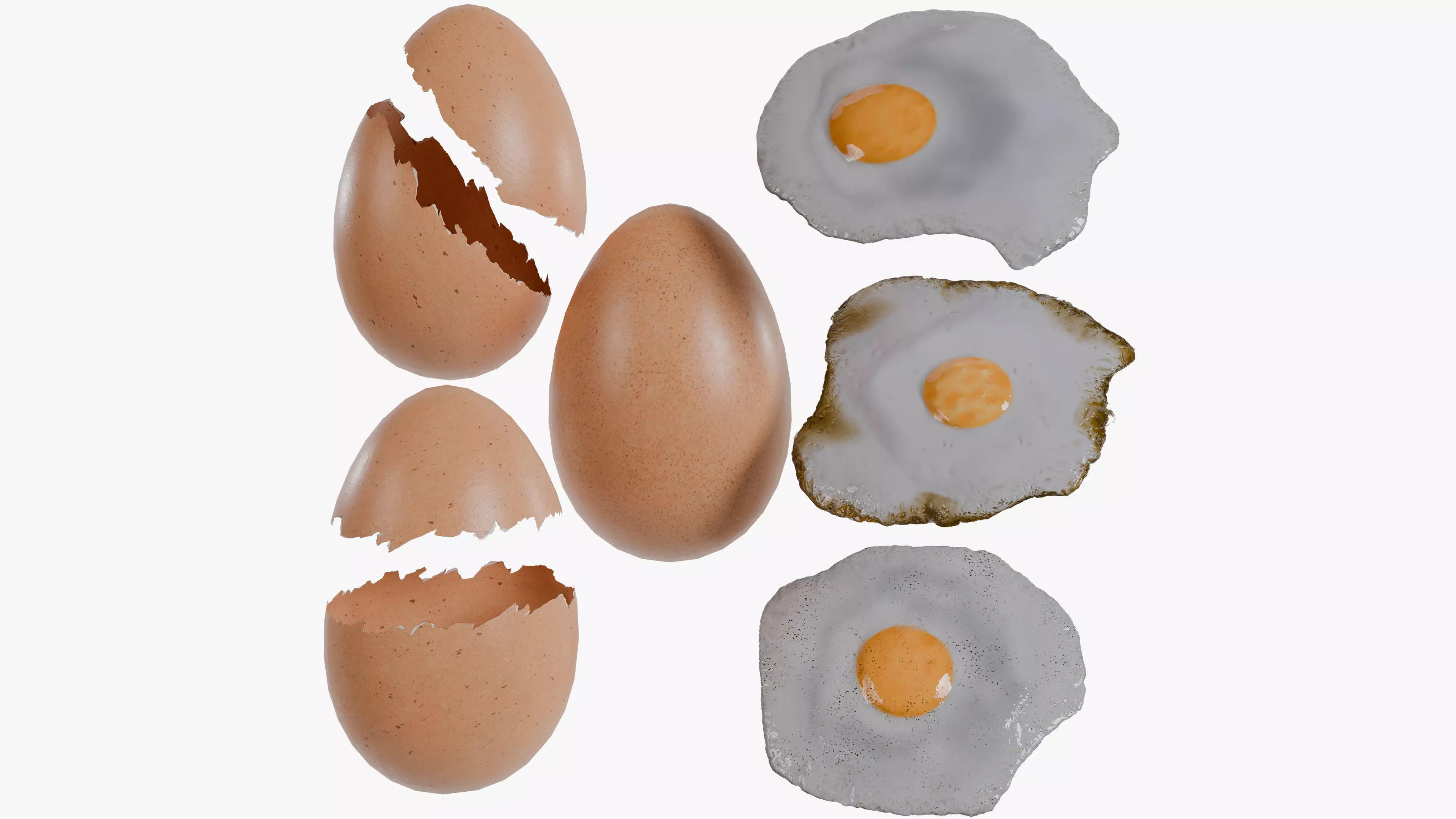 Brown Egg Low-poly 3D model