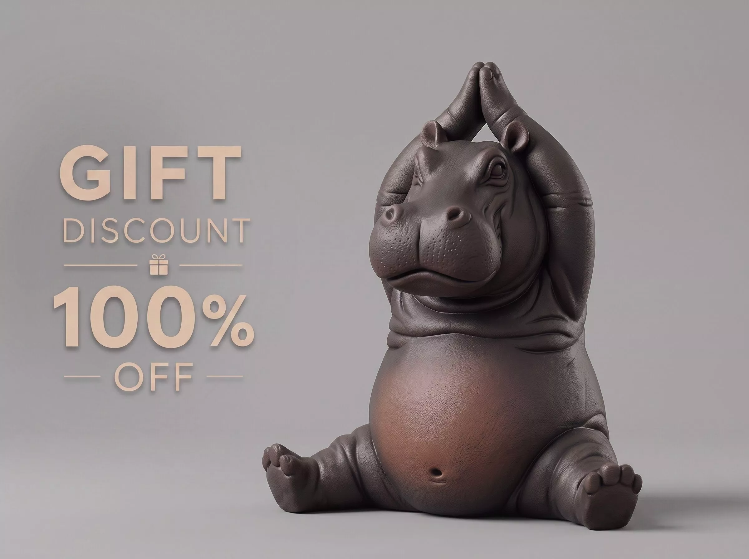 Hippo Figurine 3D Print Model Free 3D print model