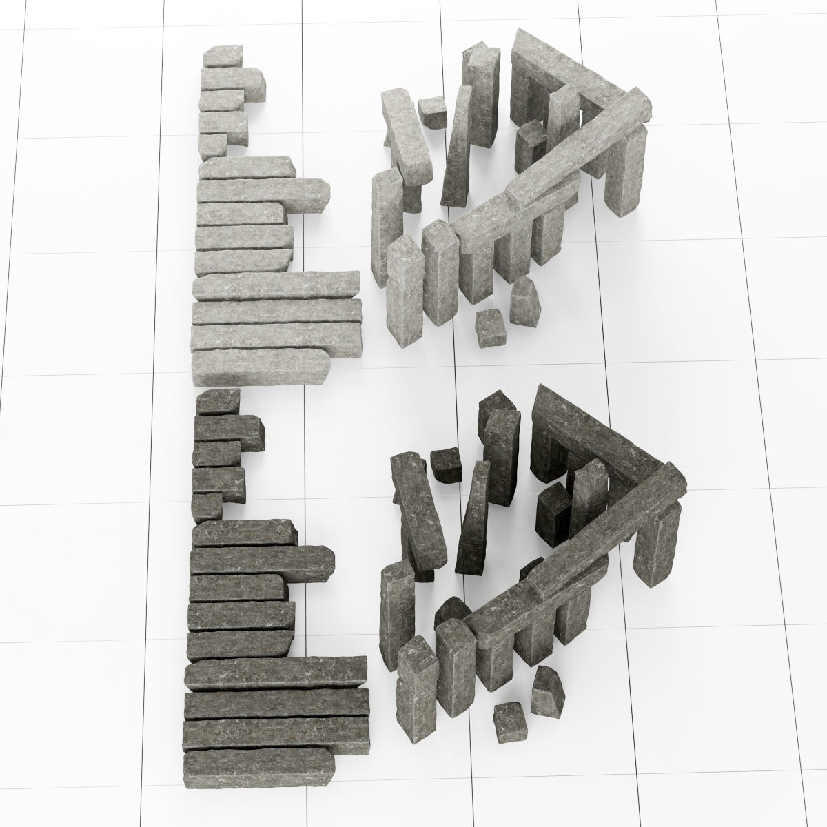 Stone block collection n2 3D model_2