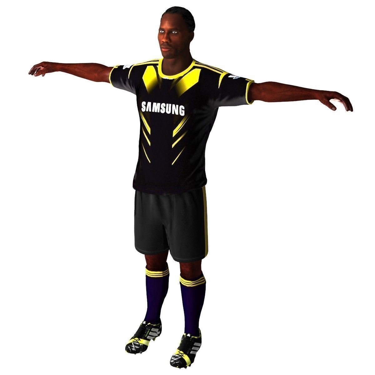 Didier Drogba Low-poly 3D model_7