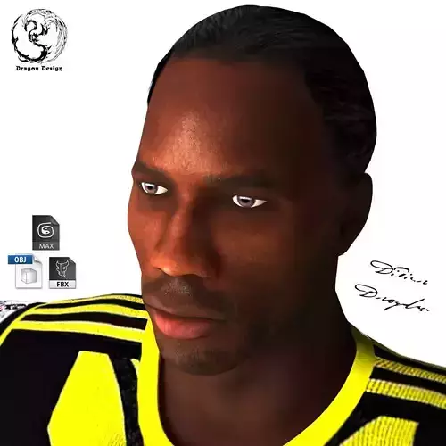 Didier Drogba Low-poly 3D model Didier Drogba Low-poly 3D model