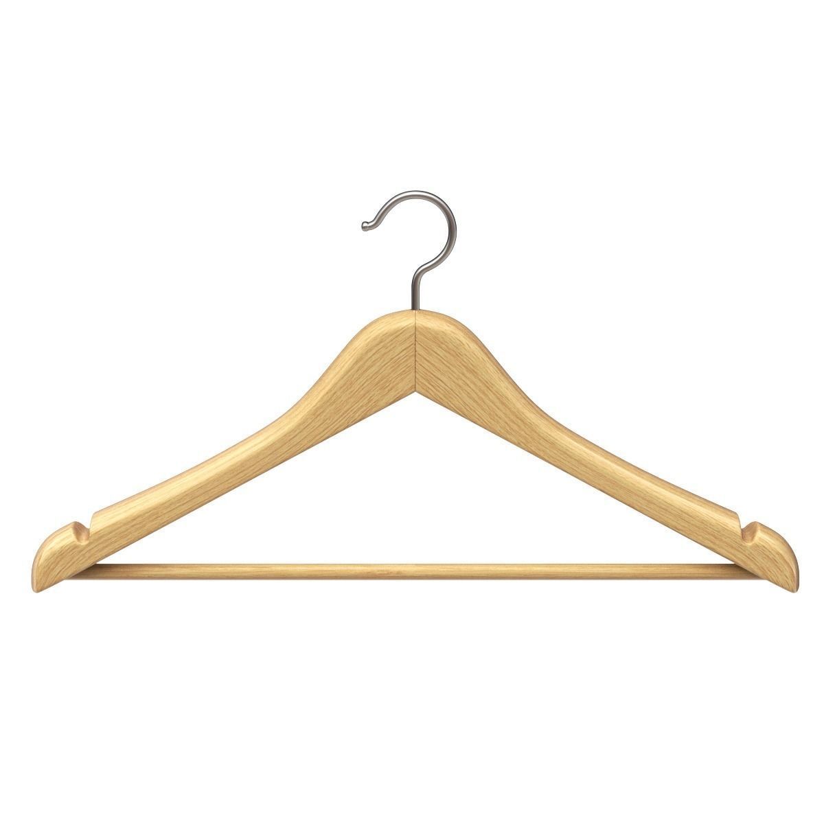 Wooden Clothes Hanger 3D model_0