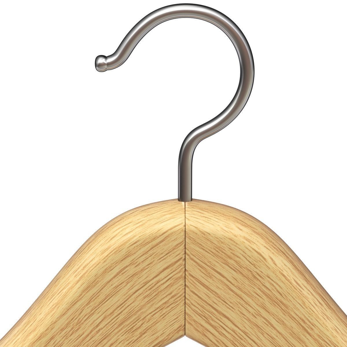 Wooden Clothes Hanger 3D model_3