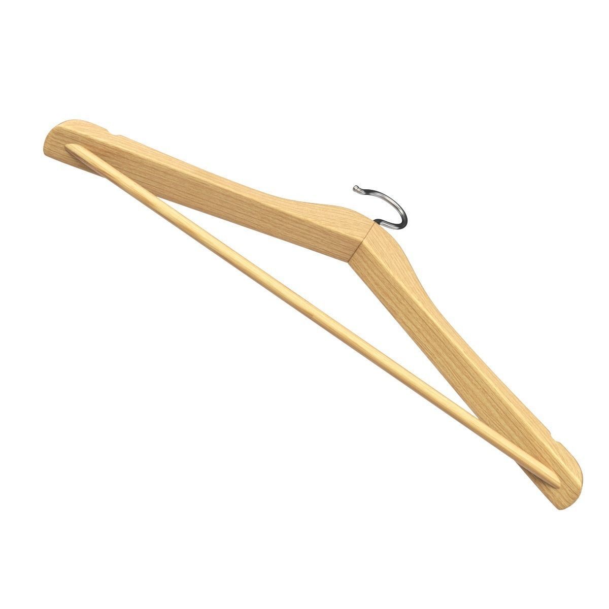 Wooden Clothes Hanger 3D model_6