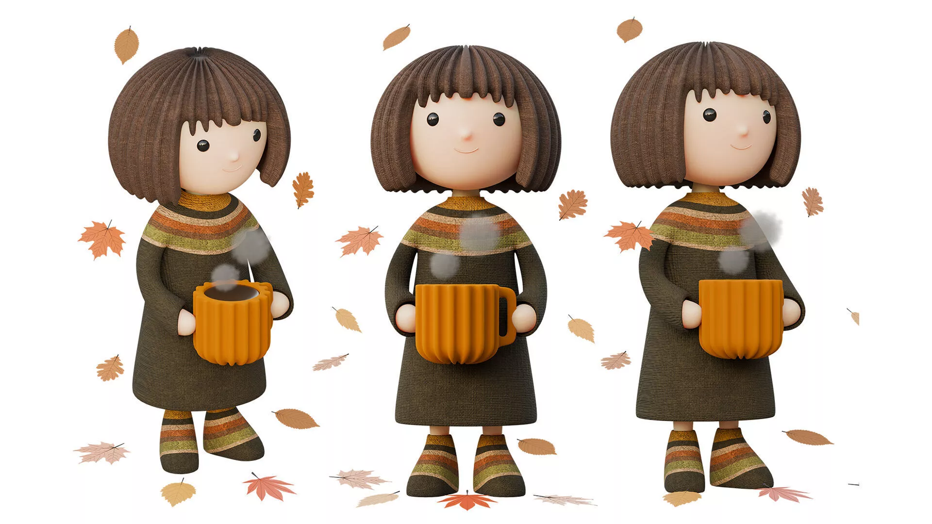 Autumn Girl 3D model