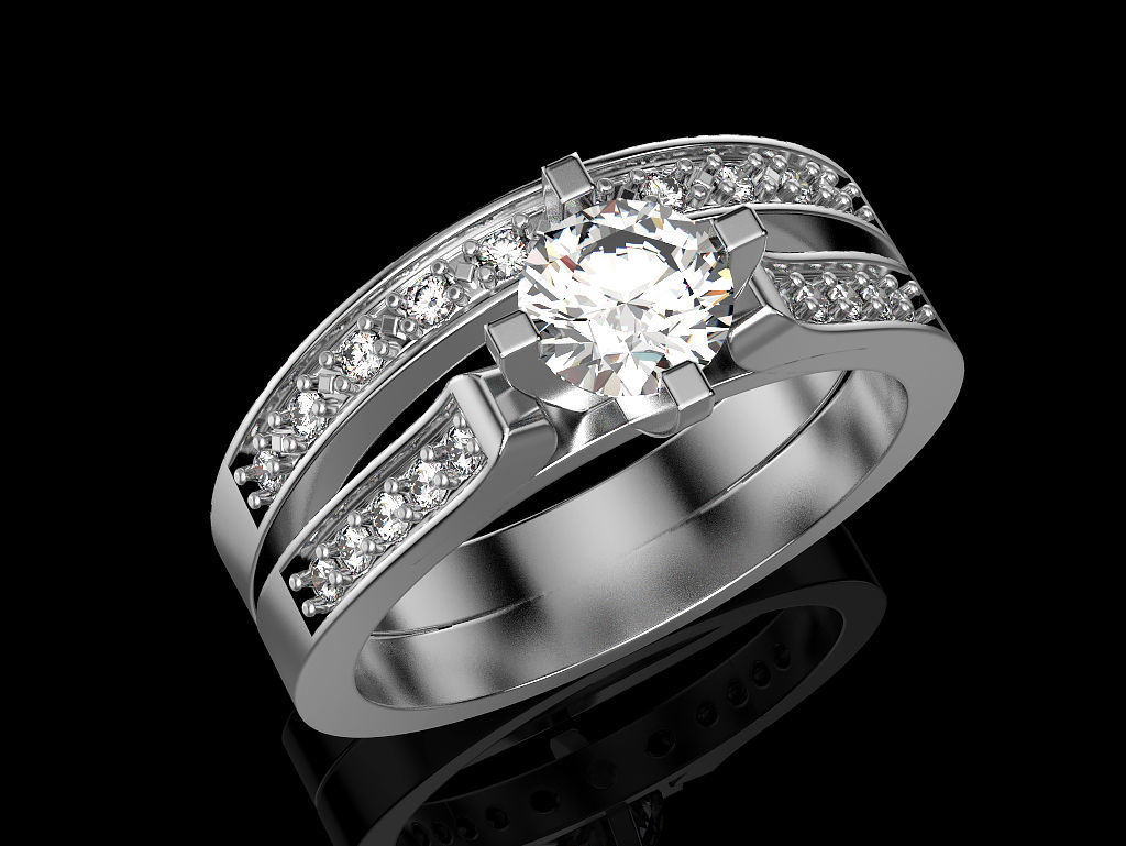 Engagement Ring 3D print model_3