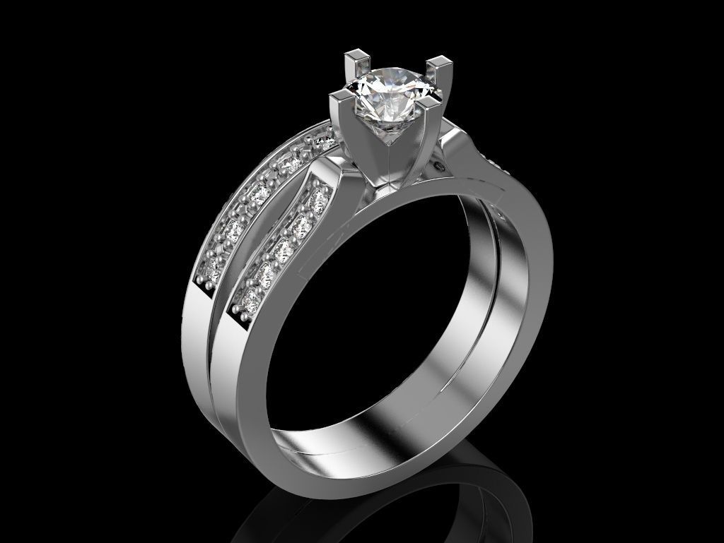 Engagement Ring 3D print model_4