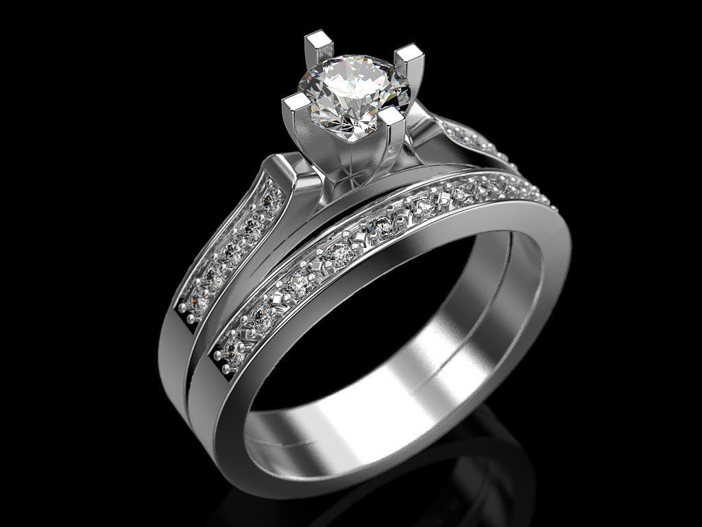 Engagement Ring 3D print model_2