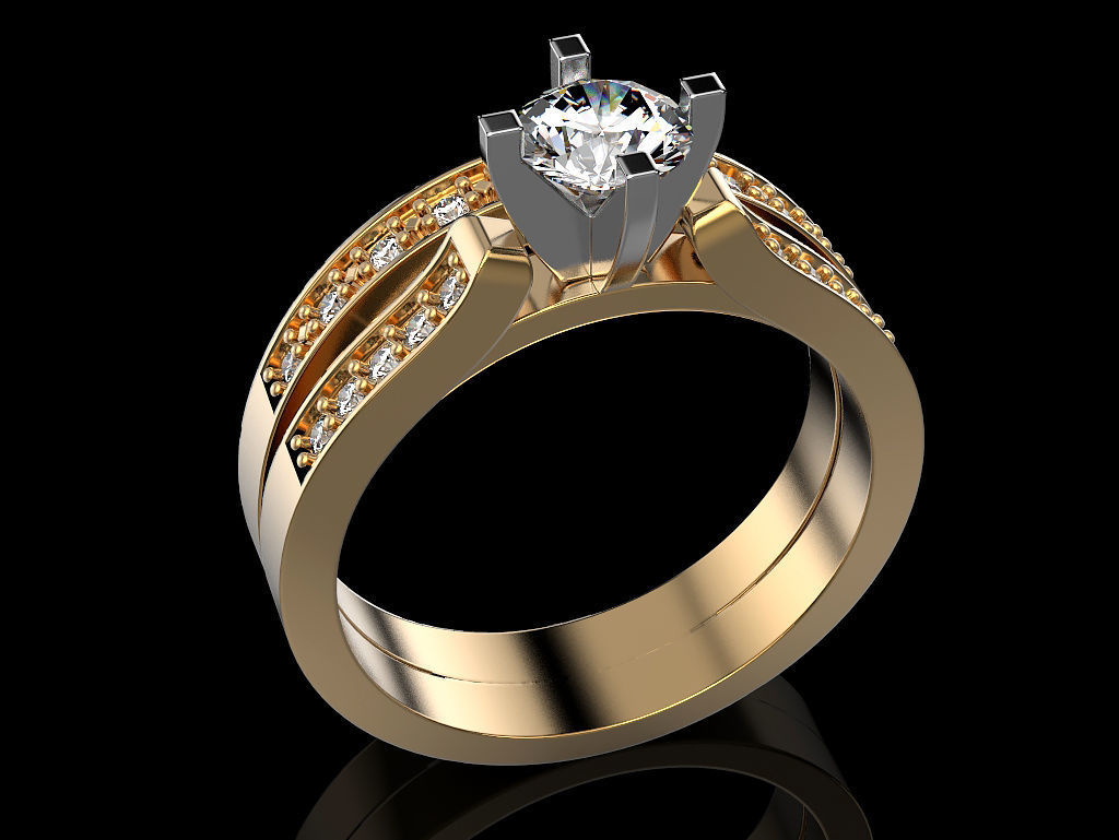 Engagement Ring 3D print model_1