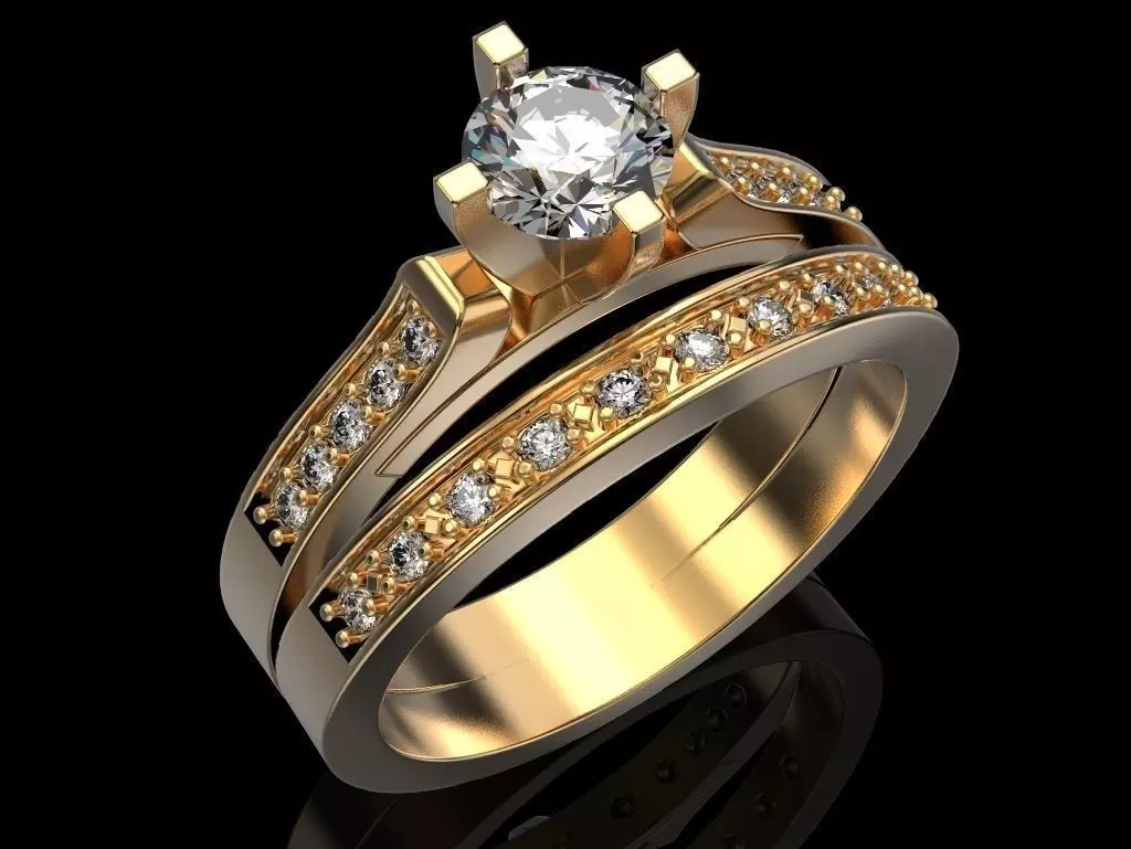 Engagement Ring 3D print model_0
