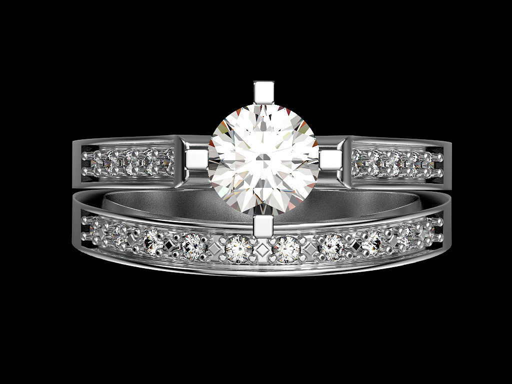 Engagement Ring 3D print model_5