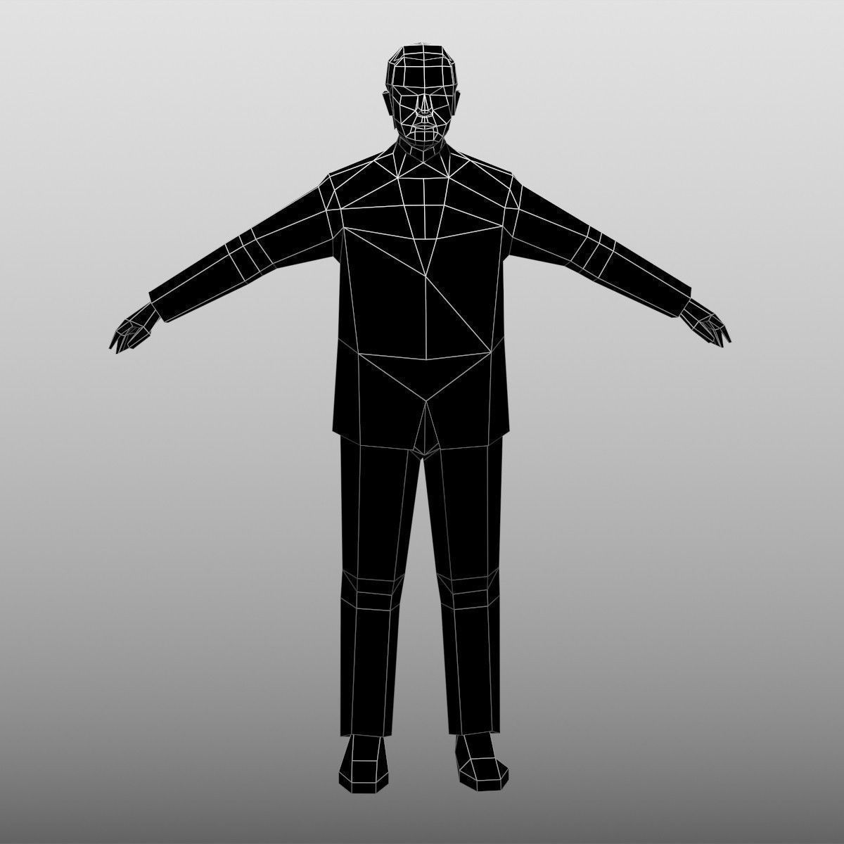 Ultra Low Poly Man Low-poly 3D model_6