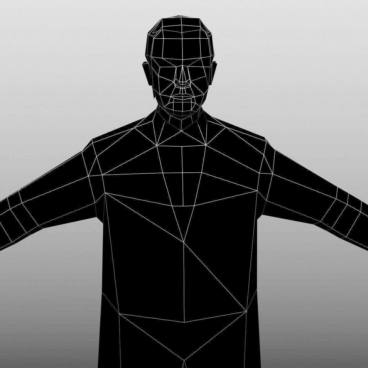 Ultra Low Poly Man Low-poly 3D model_8