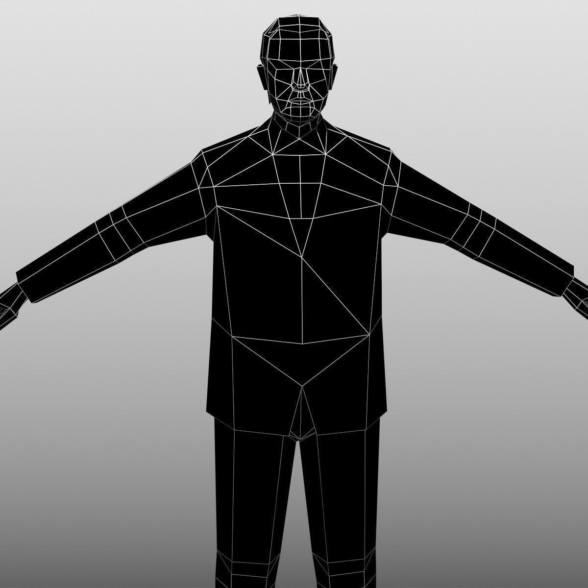Ultra Low Poly Man Low-poly 3D model_7