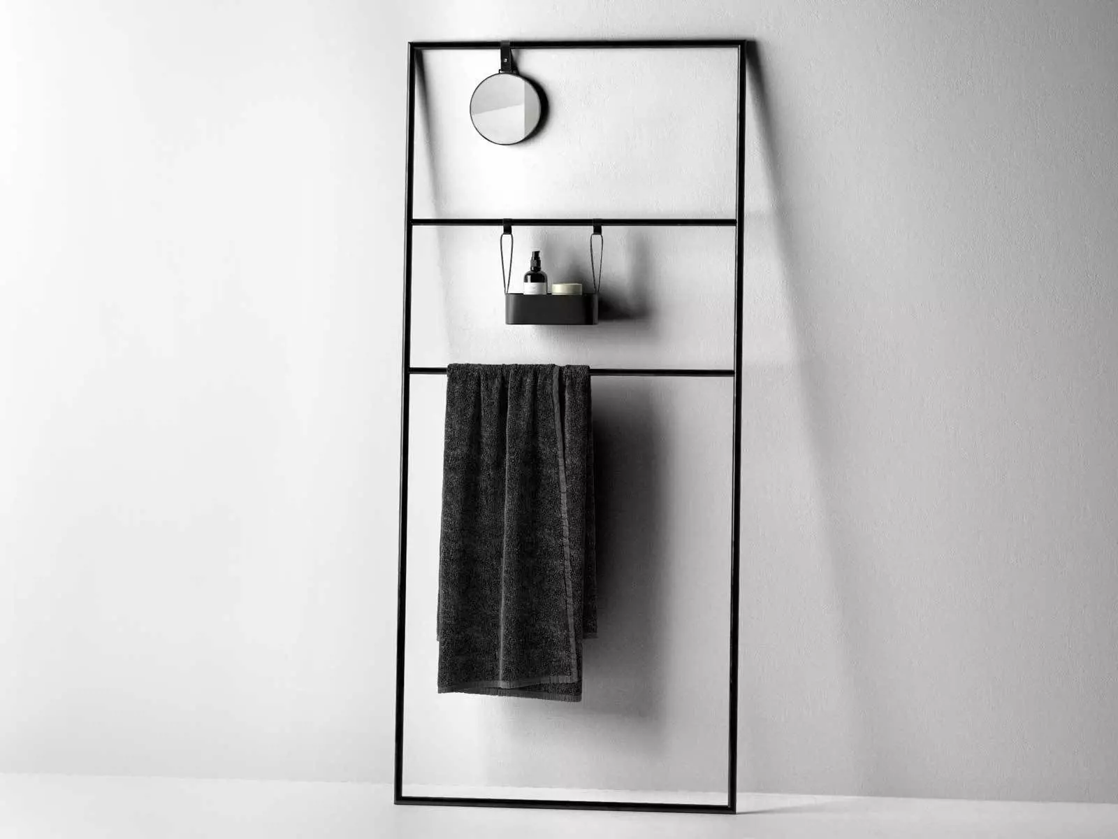 Coco Towel Rail Rack with Mirror and Bath Accessories 3D model_0
