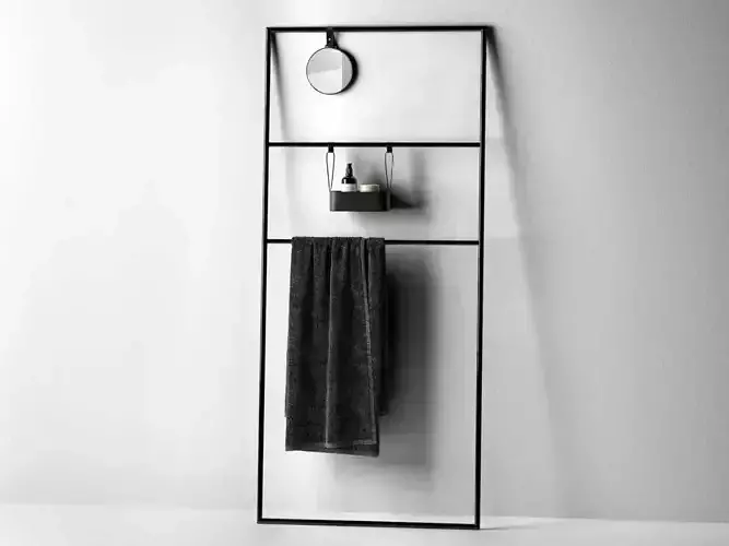 Coco Towel Rail Rack with Mirror and Bath Accessories