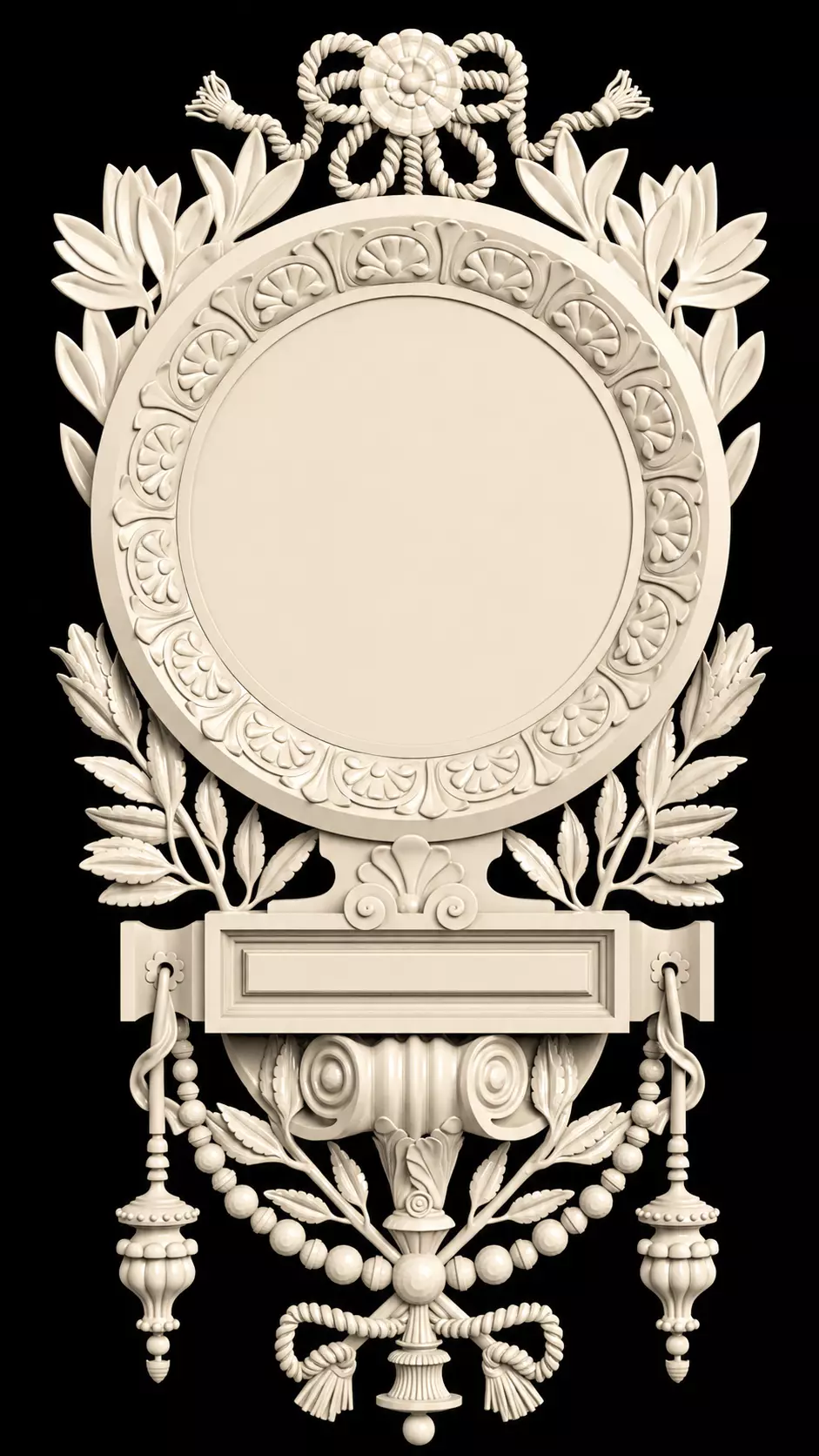 Neoclassical Oval Medallion Frame STL 3D model