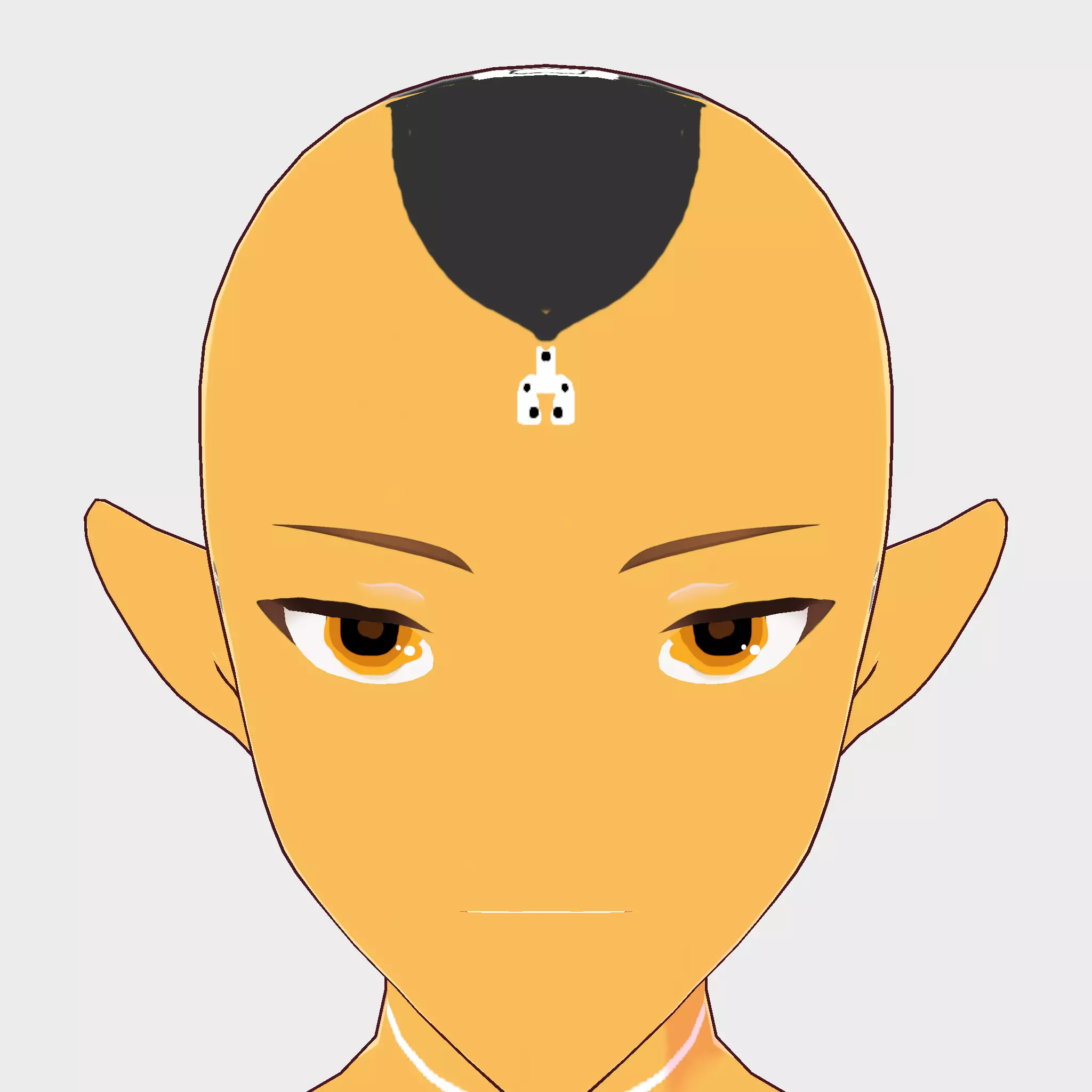 Anime Stylized Golden Elf Head - 3D Character Model Low-poly 3D model