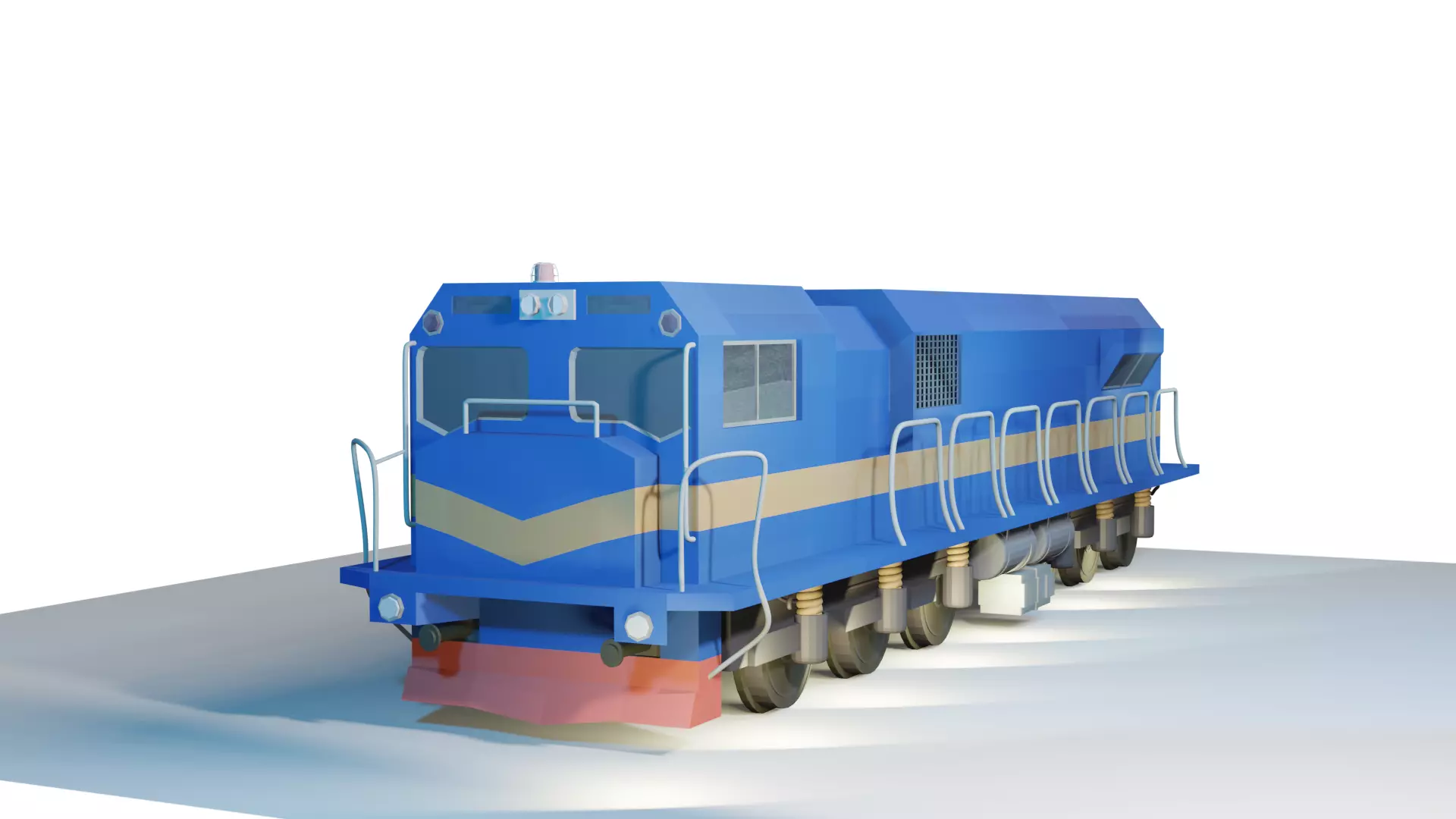 Locomotive Railway engine 3D Model Free low-poly 3D model