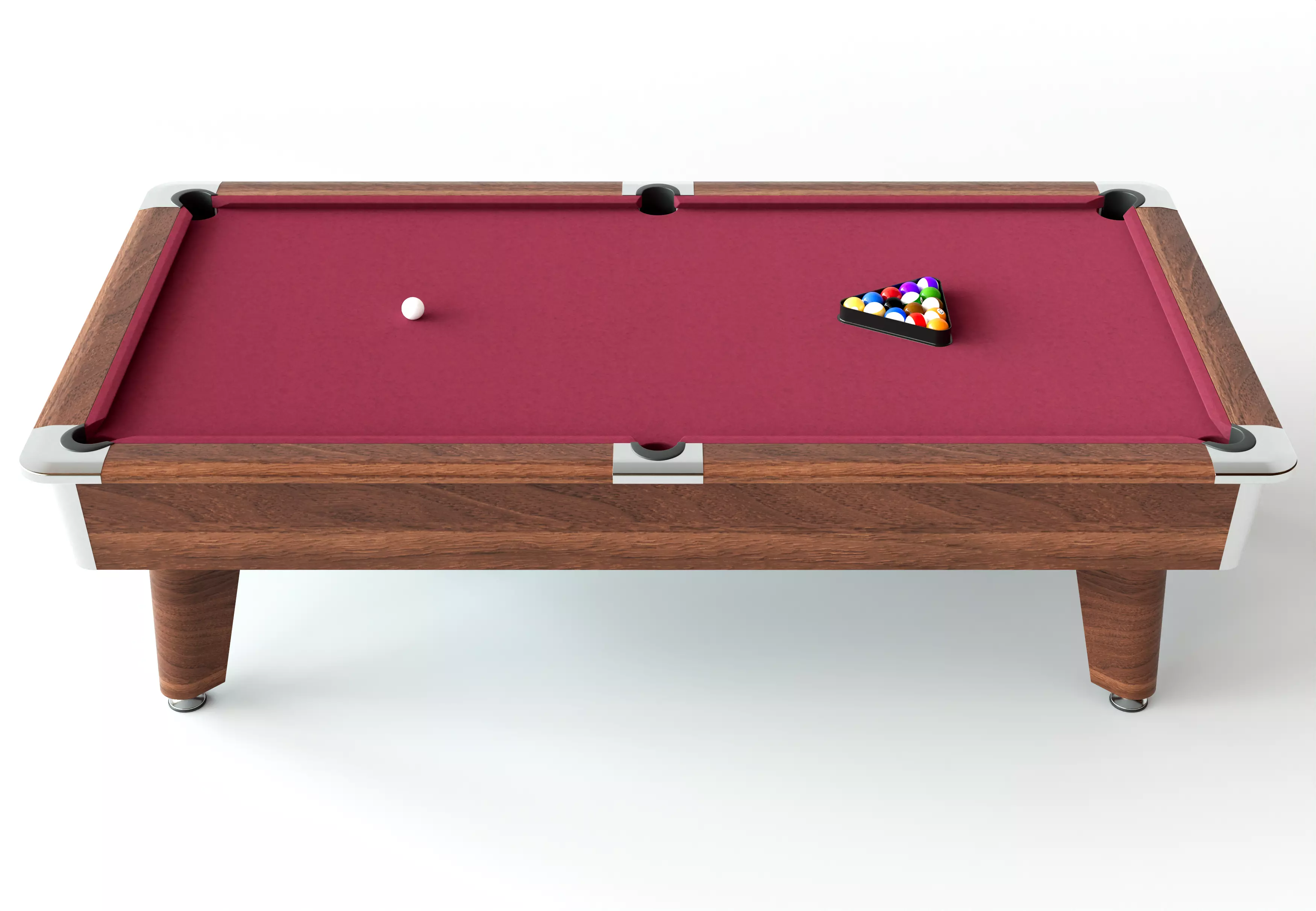 Realistic Pool Table Complete Billiards Set 3D Model 3D model