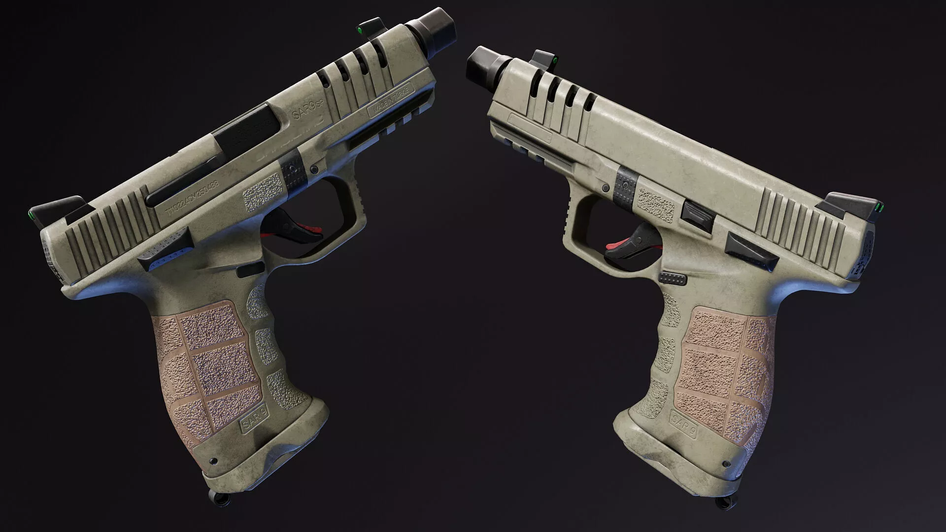 SAR9 SP Pistol Low-poly 3D model