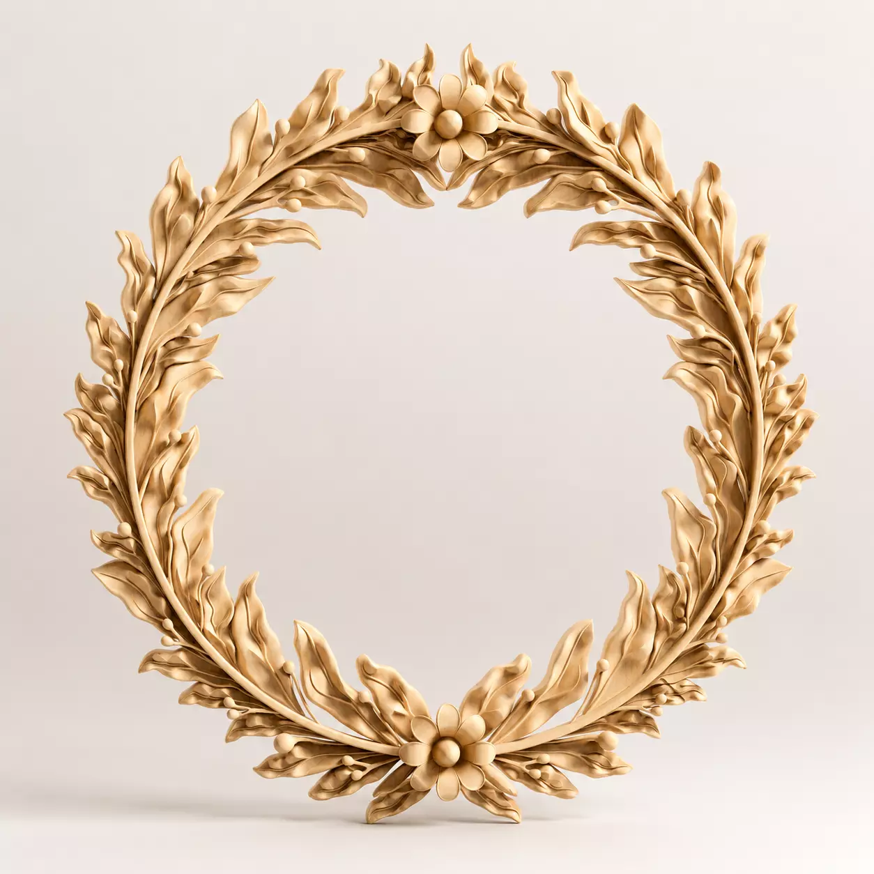 Botanical Laurel Wreath Oval Frame STL 3D model