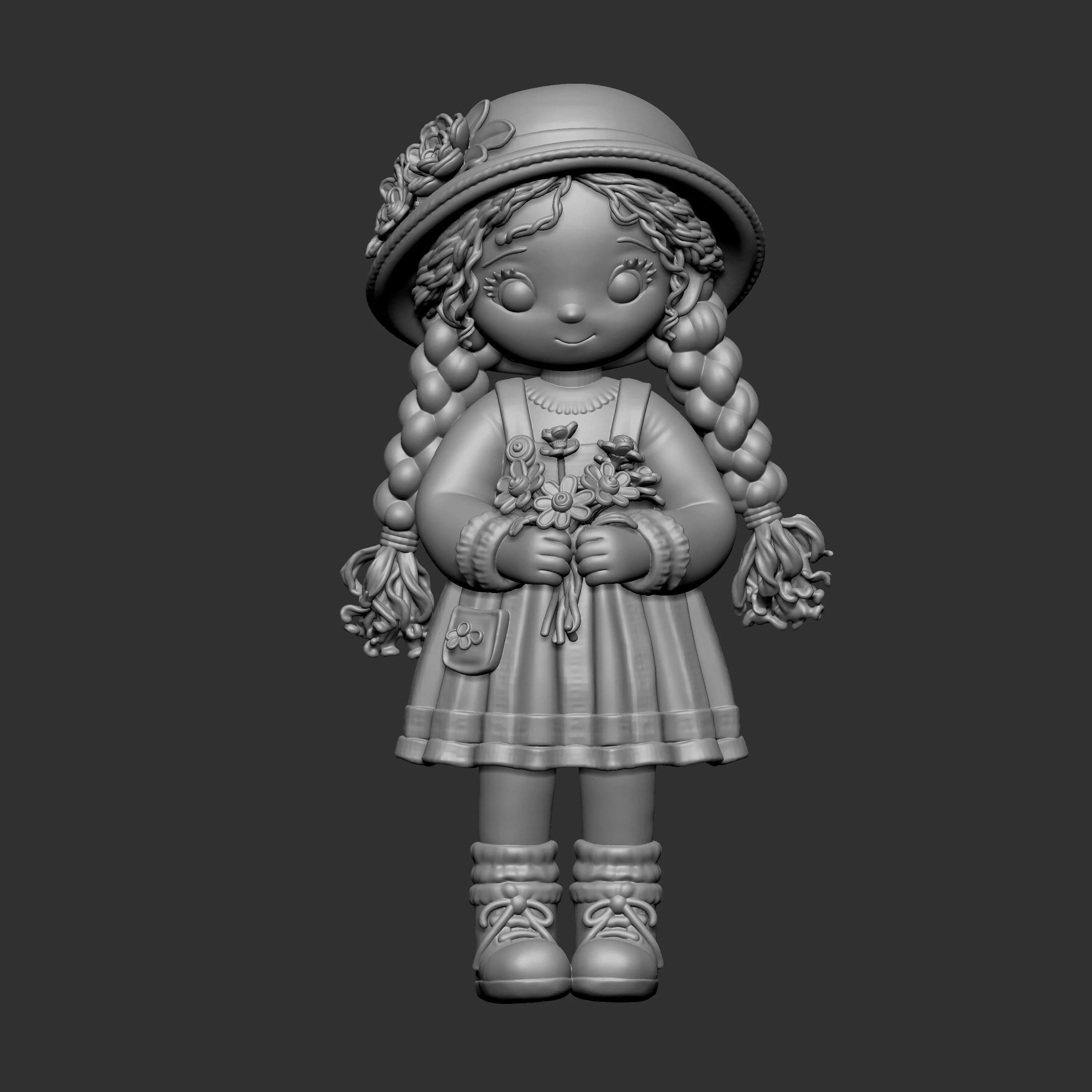 chibi doll character 3D print model