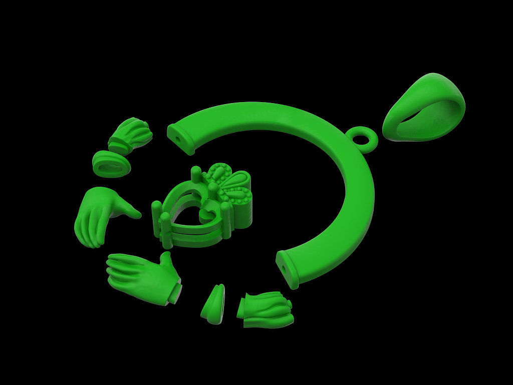 Claddagh Pendant 3D print model_5