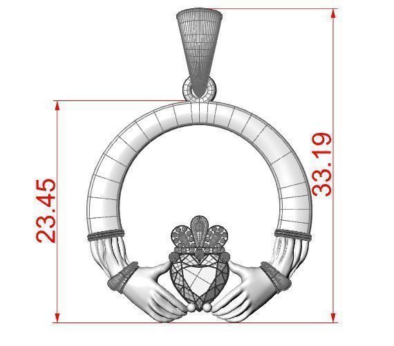 Claddagh Pendant 3D print model_6