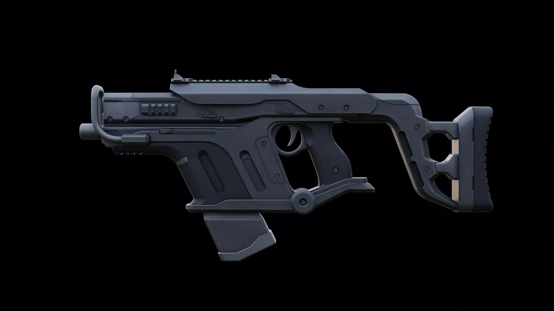 Sci-Fi Sub-Carbine SMG - Tactical Weapon 3D Model Low-poly 3D model