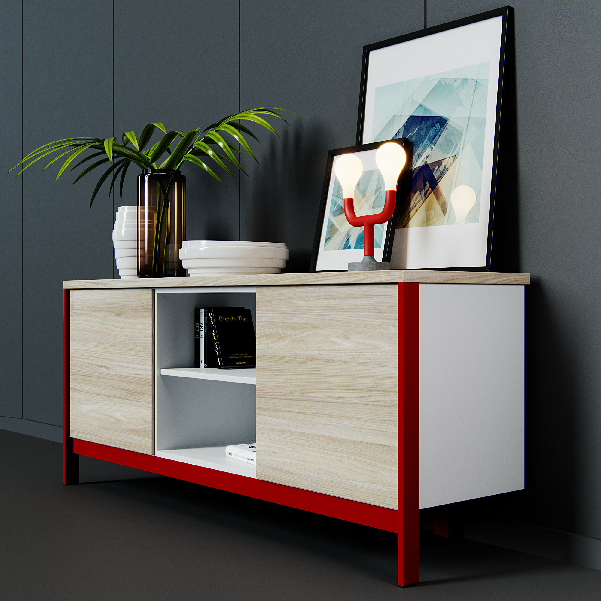 Calligaris set modern sideboard 3D model_1