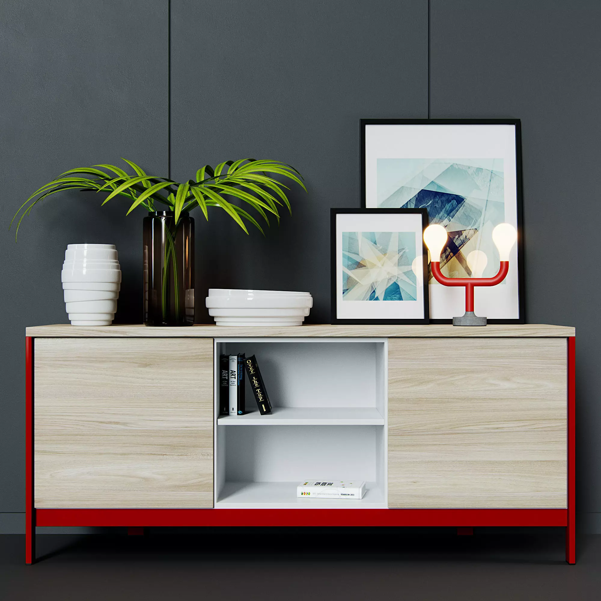 Calligaris set modern sideboard 3D model_0