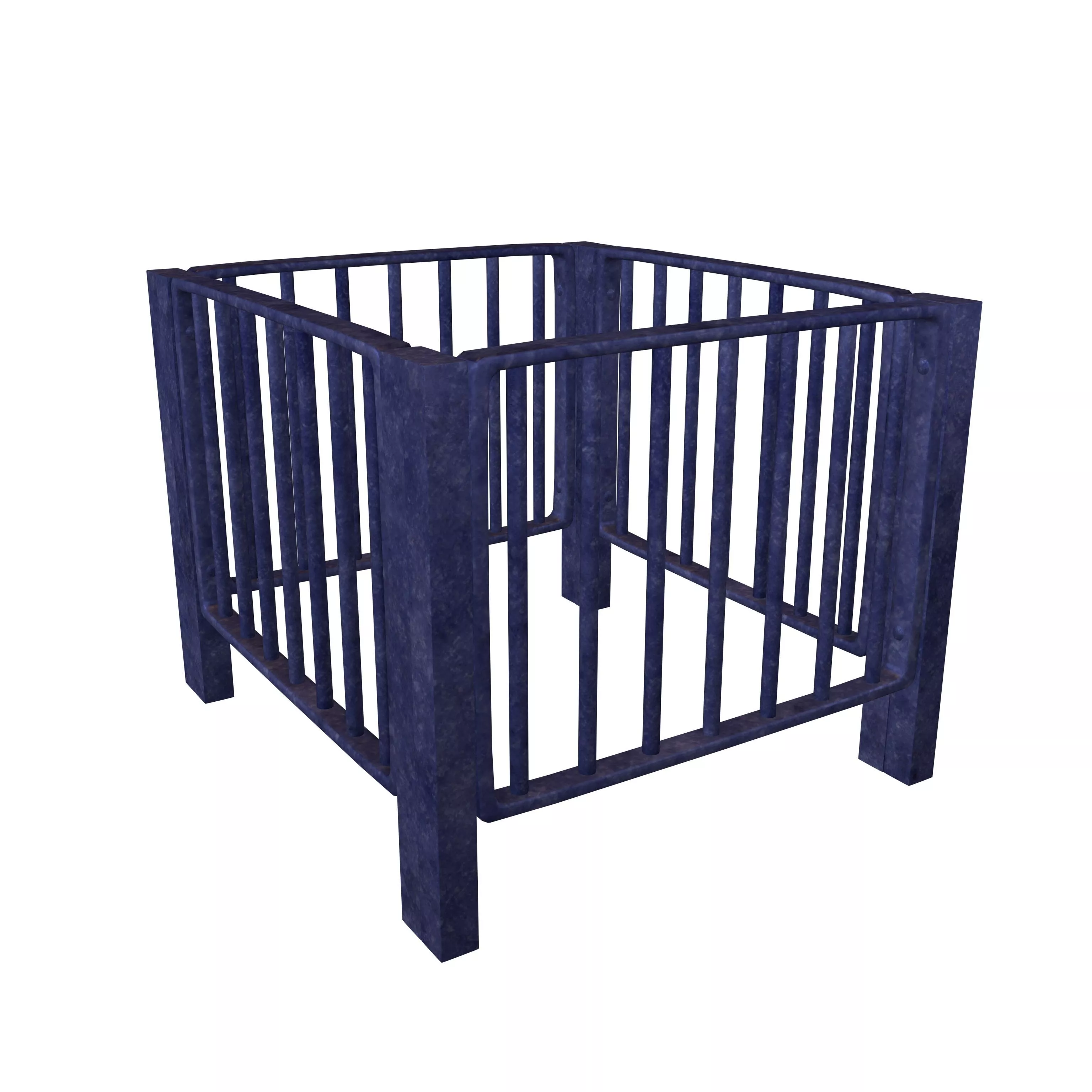 Iron Street Fence Square Arrangement V1 002 Low-poly 3D model