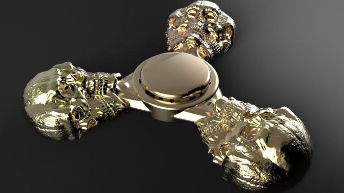 Premium spinner Merged skull 3-arm 3D print model
