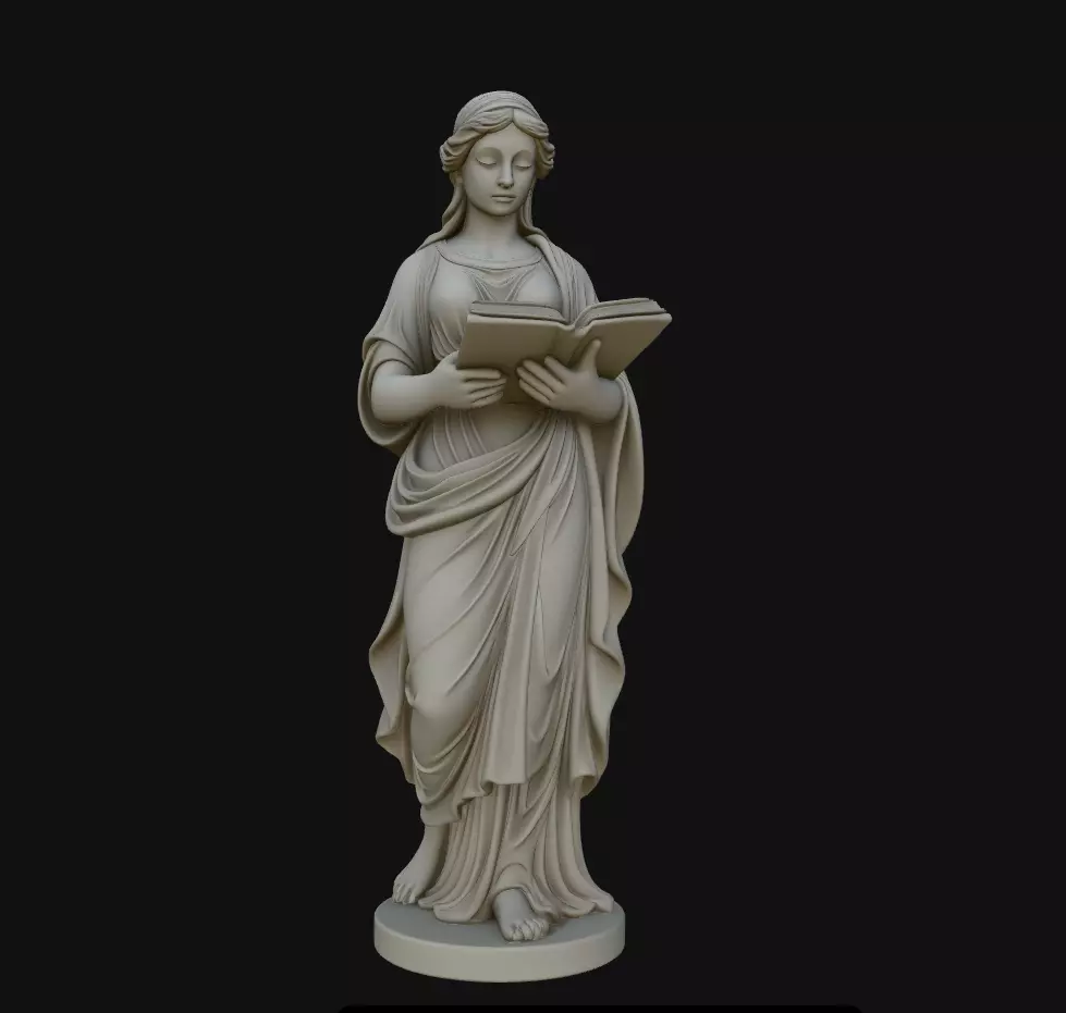 Draped Woman Prayer Classical Sculpture Statue STL 3D print model