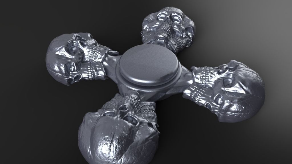 Premium spinner Skull 4-arm 3D print model_6