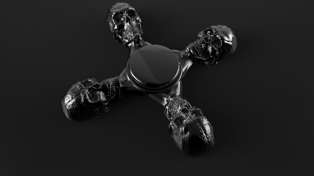Premium spinner Skull 4-arm 3D print model_4