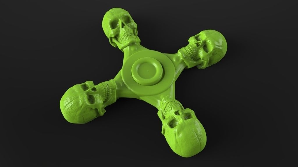 Premium spinner Skull 4-arm 3D print model_9