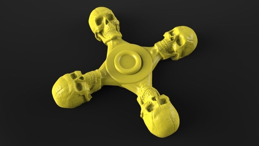 Premium spinner Skull 4-arm 3D print model_10